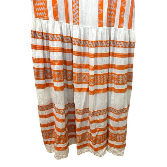 Devotion Twins, Women’s ‘Anticara’ Maxi Dress, Embroidered, White, Orange Medium - Picture 9 of 16